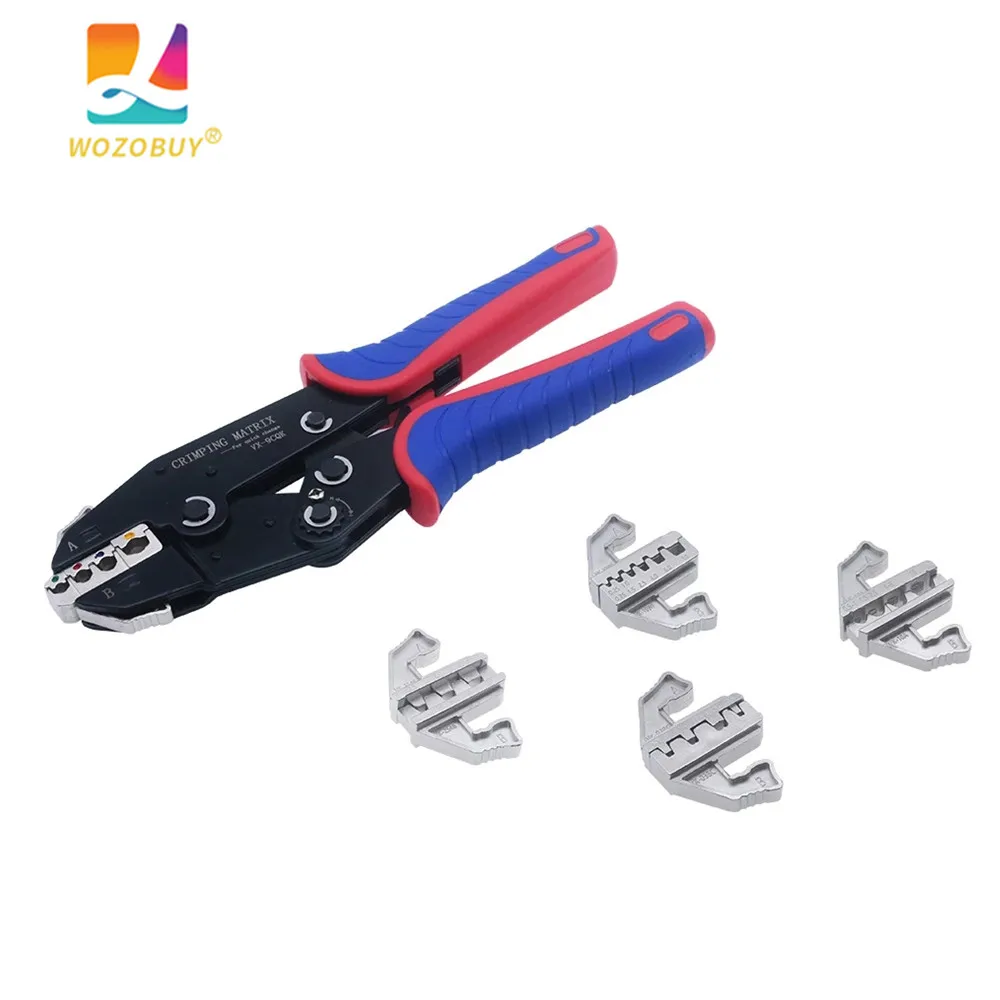 WOZOBUY Crimping Tool Set 6 PCS - Ratcheting Wire Crimper - Heat Shrink, Non-Insulated, Open Barrel, Flag, Ferrule Connectors
WOZOBUY Crimping Tool Set 6 PCS - Ratcheting Wire Crimper - Heat Shrink, Non-Insulated, Open Barrel, Flag, Ferrule Connectors