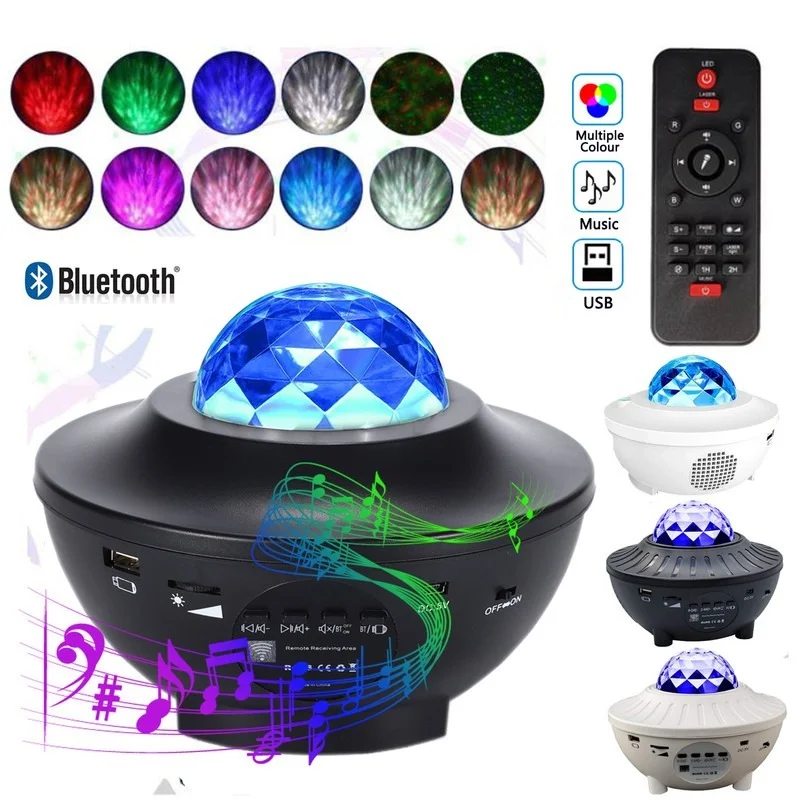 Светодиодный проектор звездного неба музыка Bluetooth USB сказочные огни вращающаяся