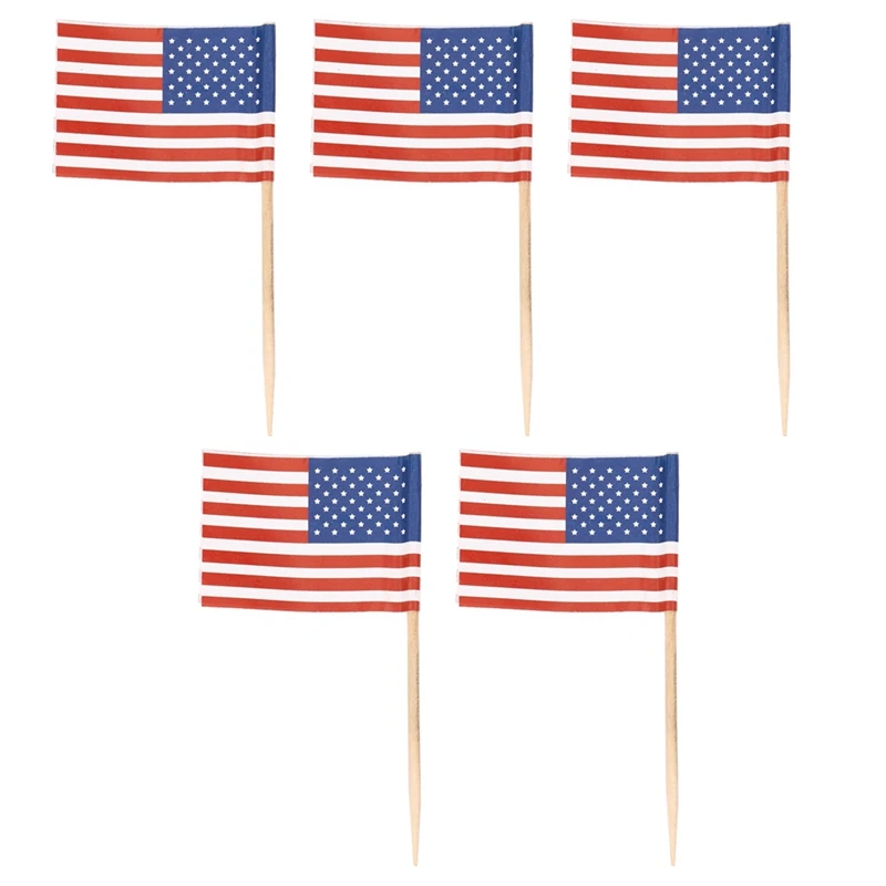 

500 г., американский флаг, зубочистки, украшение для вечерние, кексов, сэндвич, мини-медиаторы для еды