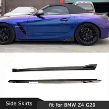 Carbon Fiber Side Skirts Extensions for BMW Z4 G29 2019 2020 2021 Rocker Plate Bumper Anti Scratch Splitters Lip Protector