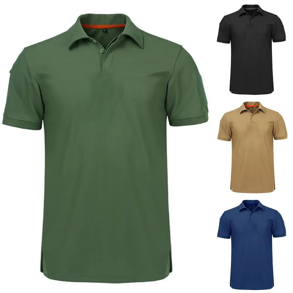 Summer Top Lapel Unfading Comfy Short Sleeve Military T-shirt Top Top for Cycling
Summer Top Lapel Unfading Comfy Short Sleeve Military T-shirt Top Top for Cycling