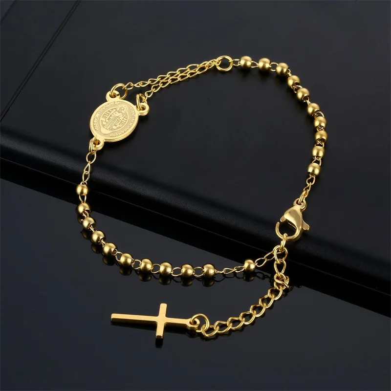 Stainless Steel San Benito Cross Bracelet For Women Metal Saint Benedict Medal Bracelet Adjustable Chain Pulseras Mujer
Stainless Steel San Benito Cross Bracelet For Women Metal Saint Benedict Medal Bracelet Adjustable Chain Pulseras Mujer