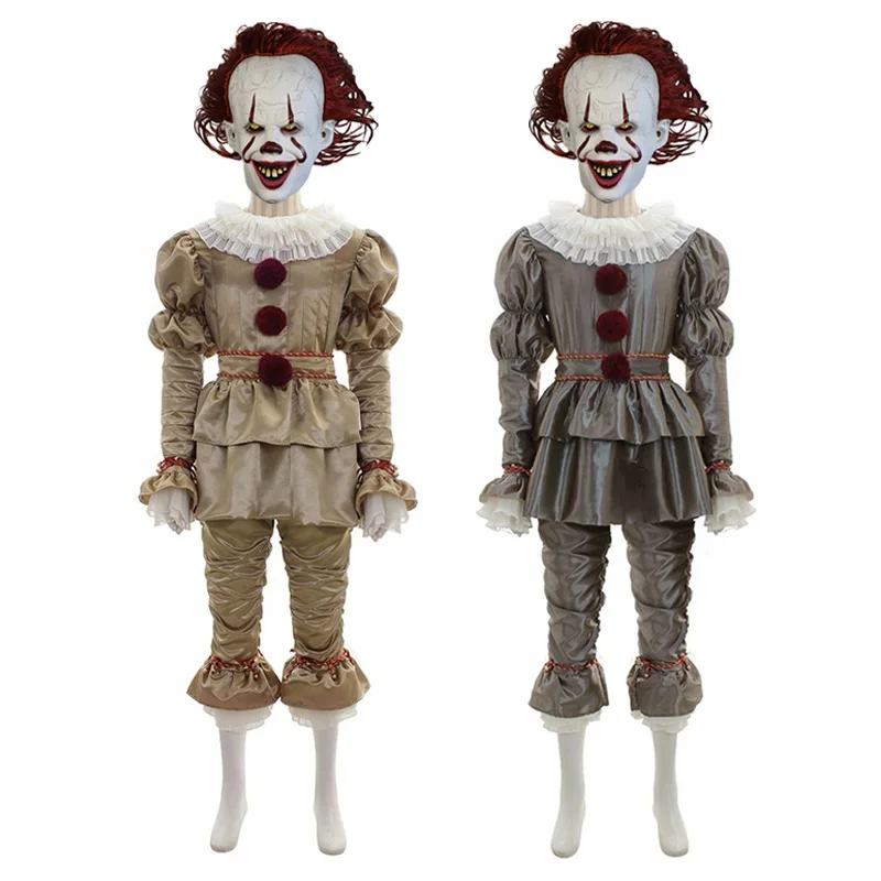 Film Clown Pennywise Cosplay Costume Stephen King Terror Clown Costumes Mask Horor Halloween Aldult Child Clothing Prop
Film Clown Pennywise Cosplay Costume Stephen King Terror Clown Costumes Mask Horor Halloween Aldult Child Clothing Prop