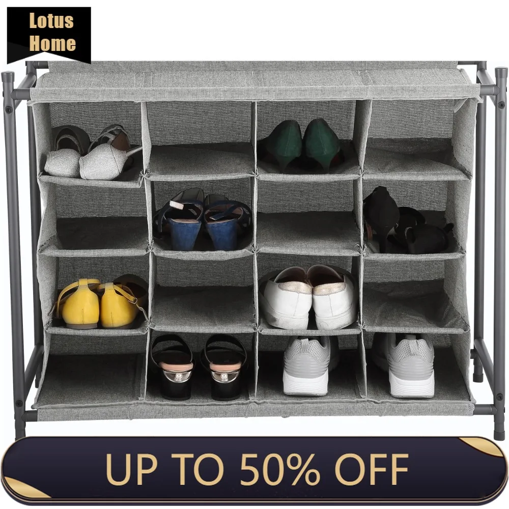 4-Tier Charleston Collection 16 Pairs Shoe Organizer, Gray Stackable Shoes Rack Shoe Hanger
4-Tier Charleston Collection 16 Pairs Shoe Organizer, Gray Stackable Shoes Rack Shoe Hanger