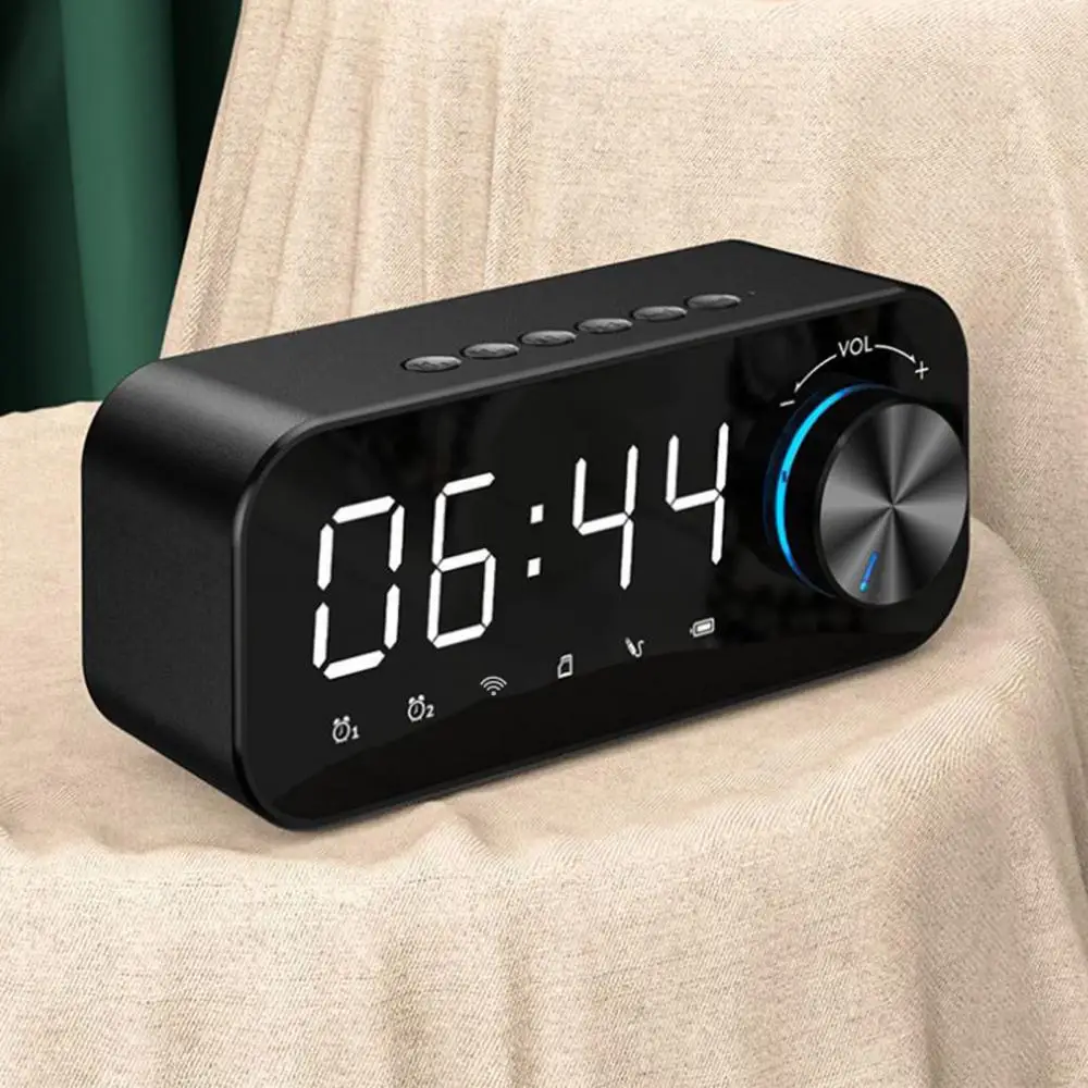 Alarm Music Play LED Digital Clock Dual Bluetooth-compatible Bass Speaker with TF AUX Music Player
Alarm Music Play LED Digital Clock Dual Bluetooth-compatible Bass Speaker with TF AUX Music Player