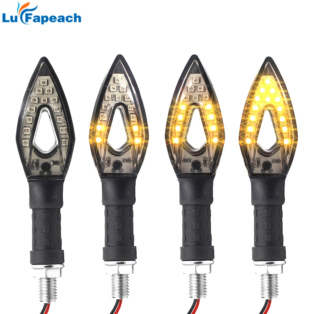 4pcs 14 LED Flowing Universal Motorcycle Arrow Turn Signal Indicators 12V Blinkers Flexible Bendable Lamp Light Amber
4pcs 14 LED Flowing Universal Motorcycle Arrow Turn Signal Indicators 12V Blinkers Flexible Bendable Lamp Light Amber