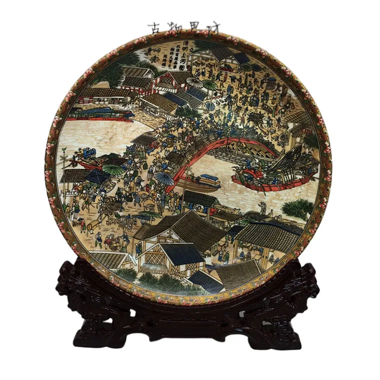 Chinese Famous Painting Along the River During the Qingming Festival Ceramic Ornamental Plate For Collection Gift
Chinese Famous Painting Along the River During the Qingming Festival Ceramic Ornamental Plate For Collection Gift