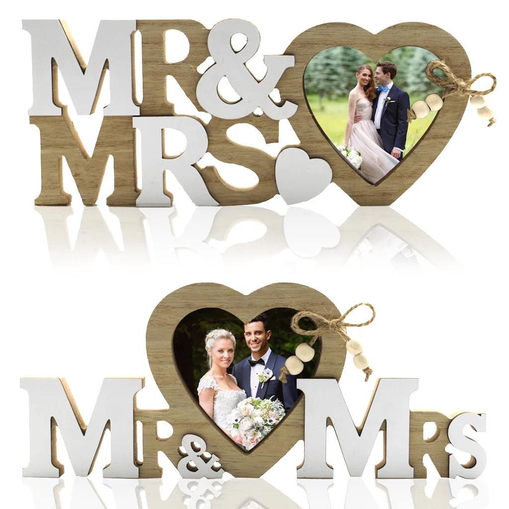 Wooden Love Heart Photo Frame Mr&Mrs Creative Crafts Wedding Photo Desktop Ornaments Happy Wedding Party Decors For Home
Wooden Love Heart Photo Frame Mr&Mrs Creative Crafts Wedding Photo Desktop Ornaments Happy Wedding Party Decors For Home