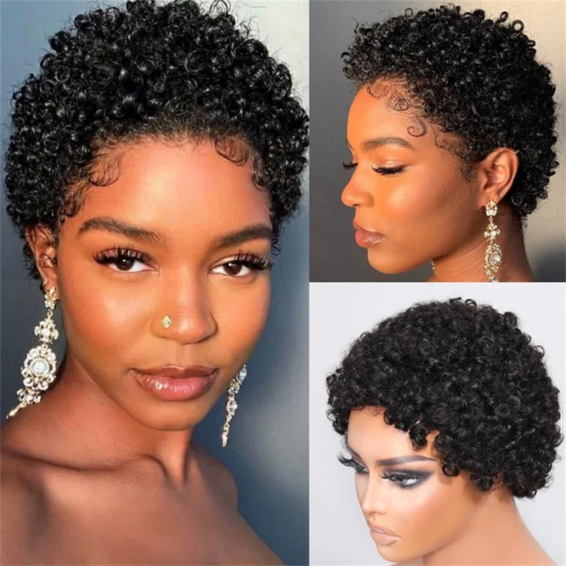 Klaiyi Hair Short Curly Hair Wigs Pixie Cut Honey Blonde Highlights Human Hair Natural Black Glueless Afro Kinky Curly Wig
Klaiyi Hair Short Curly Hair Wigs Pixie Cut Honey Blonde Highlights Human Hair Natural Black Glueless Afro Kinky Curly Wig