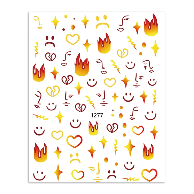 3D Flame Line Smiley Nail Stickers Nail Art Decoration Abstract Human Face Gold Foil Graffiti Nail Art Stickers Nail Supplies 
3D Flame Line Smiley Nail Stickers Nail Art Decoration Abstract Human Face Gold Foil Graffiti Nail Art Stickers Nail Supplies