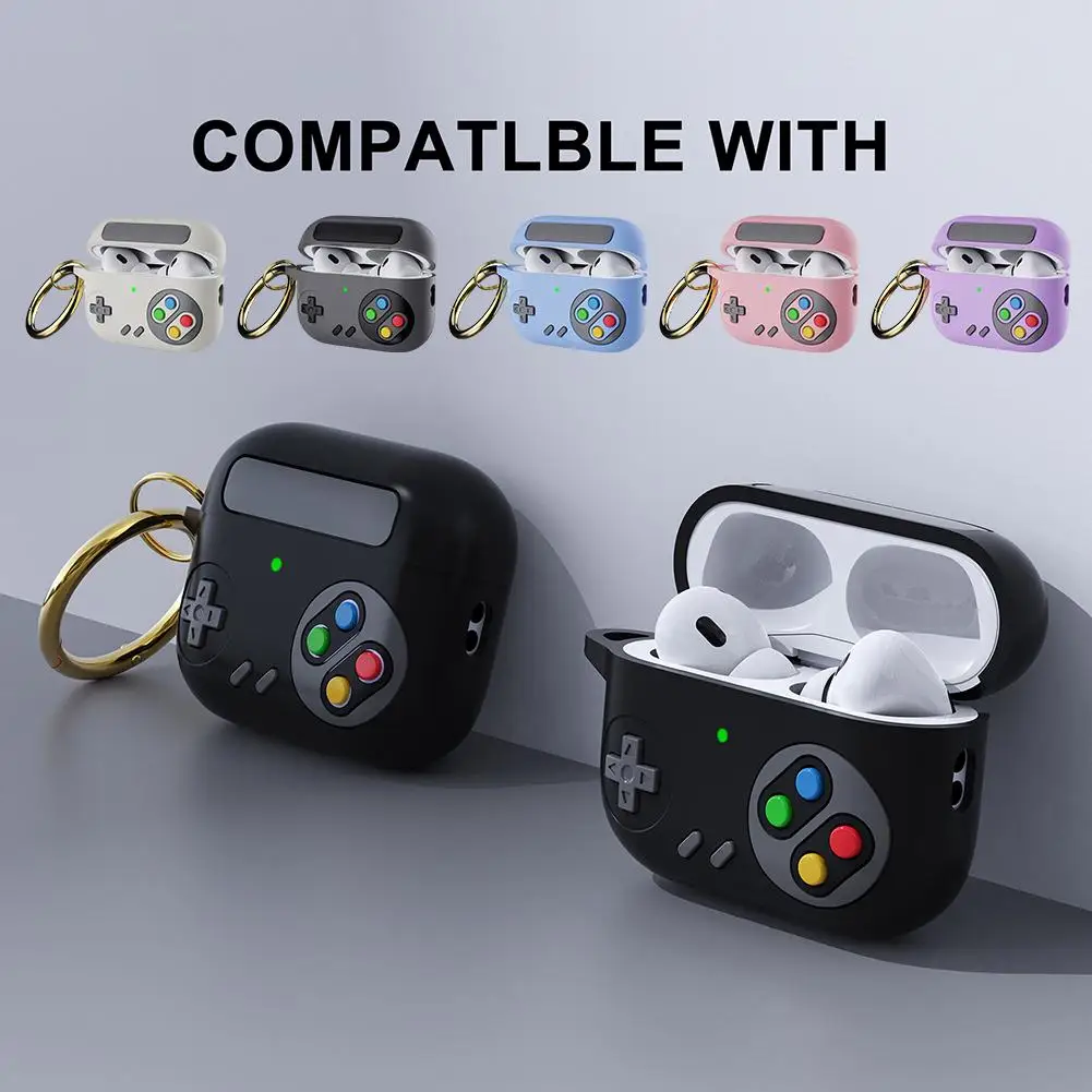 Силиконовый милый 3D игровой консоль для Apple Airpods 4 защитный чехол зарядки
