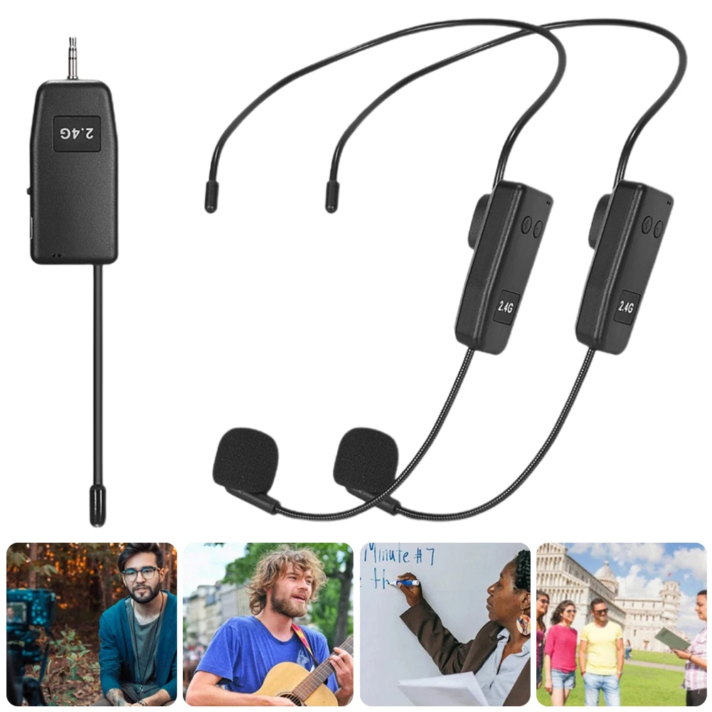 Wireless Microphone Headset 2.4GHZ Mic System Kits With 3.5mm Stereo Plug&6.35mm Adapter Plug For Voice Amplifier Stage Teach
Wireless Microphone Headset 2.4GHZ Mic System Kits With 3.5mm Stereo Plug&6.35mm Adapter Plug For Voice Amplifier Stage Teach