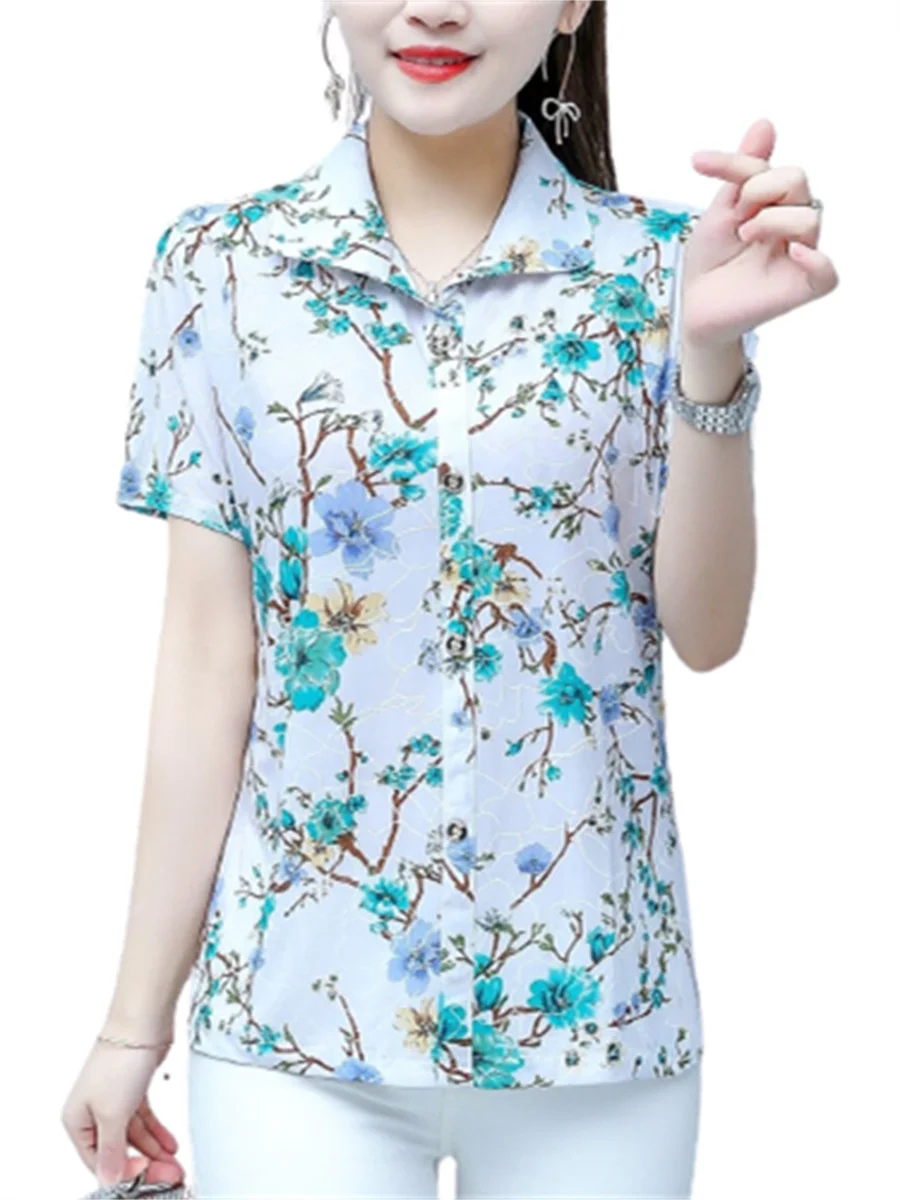 5XL Women Spring Summer Blouses Shirts Lady Fashion Casual Short Sleeve Turn-down Collar Printed Flowers Blusas Tops WY0461
5XL Women Spring Summer Blouses Shirts Lady Fashion Casual Short Sleeve Turn-down Collar Printed Flowers Blusas Tops WY0461