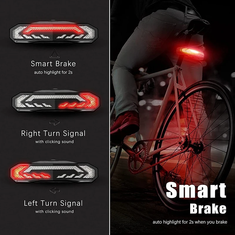 Bike Tail Light With Turn Signals And Brake Light, Bike Alarm Horn With Remote, Auto ON/OFF 5-IN-1 Bicycle Tail Light
Bike Tail Light With Turn Signals And Brake Light, Bike Alarm Horn With Remote, Auto ON/OFF 5-IN-1 Bicycle Tail Light