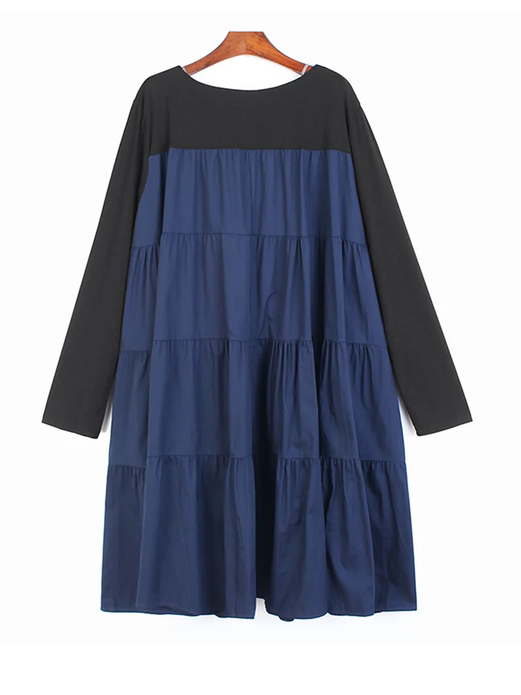 Women Black Pleated Big Size Long Dress New Round Neck Long Sleeve Loose Fit Fashion Tide Spring Autumn 2022 C496
Women Black Pleated Big Size Long Dress New Round Neck Long Sleeve Loose Fit Fashion Tide Spring Autumn 2022 C496
