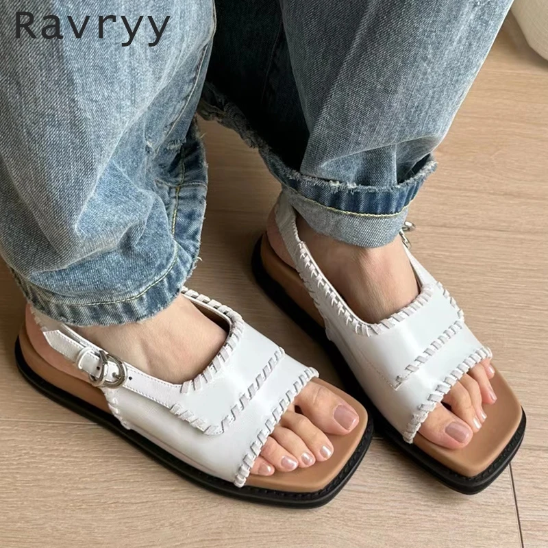 

Retro Thick-soled Belt Buckle Roman Shoes Women 2023 Amoi Open-toed Sandals Fried Simple All-match Beach Vacation Roman Shoes