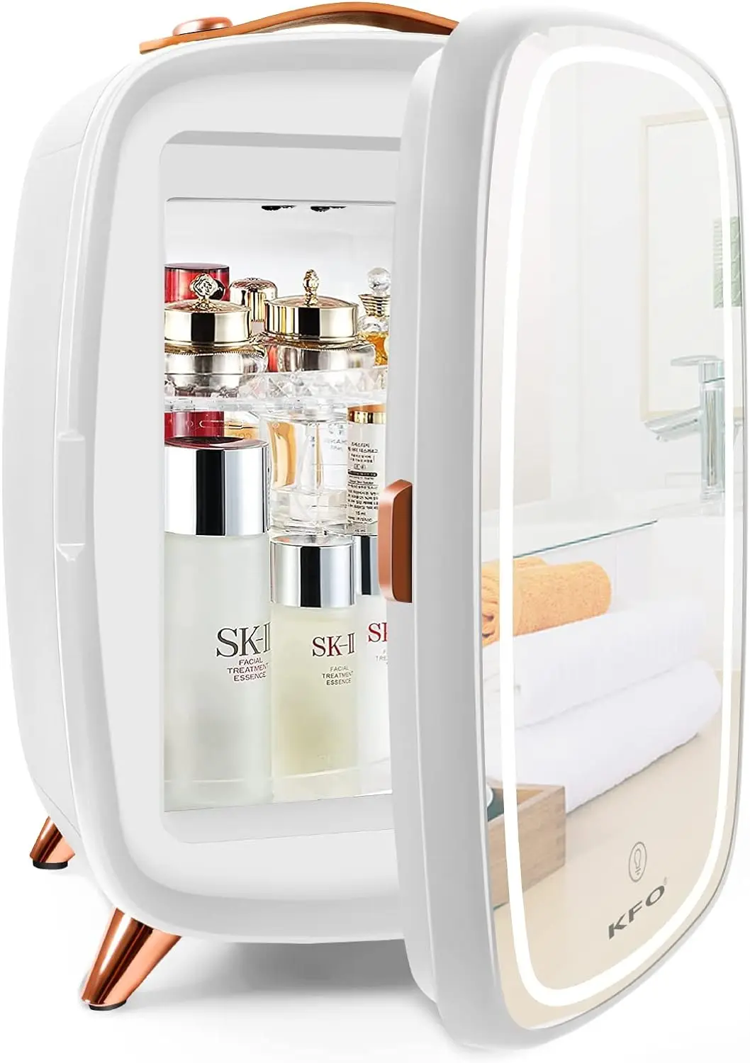 

Зеркальный холодильник для красоты, портативный мини-холодильник для макияжа объемом 6 л/8 л/3 л, зеркальный Фотофон для хранения косметики