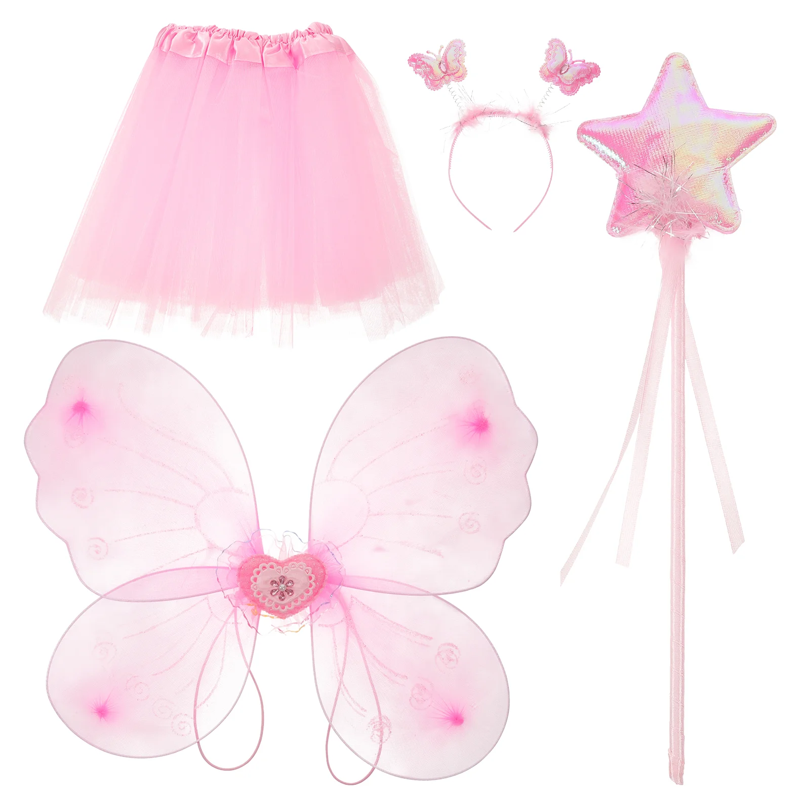 Butterfly Wings Four Piece Set Cosplay Costume Tulle Toddler Dress Kid's Girls Kit Skirt Party Supplies Performance Fairy
Butterfly Wings Four Piece Set Cosplay Costume Tulle Toddler Dress Kid's Girls Kit Skirt Party Supplies Performance Fairy