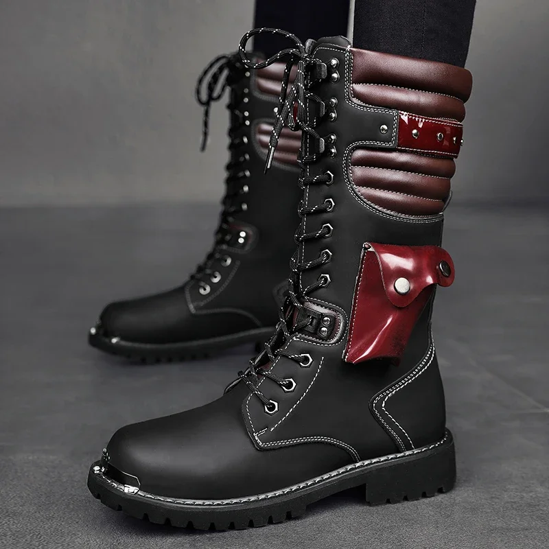 High Top Fashion Men Boots Trend Comfortable Platform Boots Punk Style Outdoor Motorcycle Boots Men Wear-Resisting Casual Shoes
High Top Fashion Men Boots Trend Comfortable Platform Boots Punk Style Outdoor Motorcycle Boots Men Wear-Resisting Casual Shoes