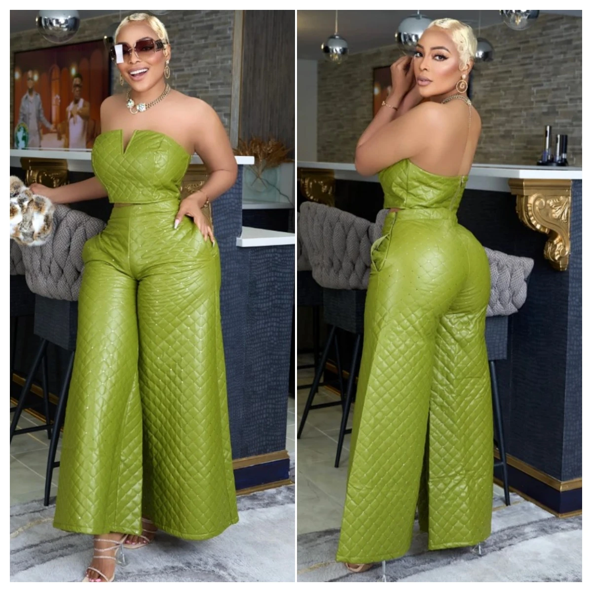 Street Women's Set Strapless V-neck Crop Top and Wide Leg Pants 2023 Fashion Autumn Two 2 Piece Sets Outfits Tracksuit
Street Women's Set Strapless V-neck Crop Top and Wide Leg Pants 2023 Fashion Autumn Two 2 Piece Sets Outfits Tracksuit