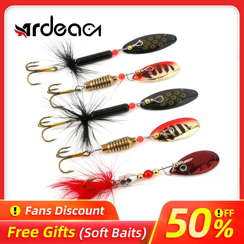 Ardea Spinner Bait Fishing Tackle MetalLure Arttificial Spoon Wobbler Feather Buzzbait Hook Beard Pike Sequin Litter Bass chatte
Ardea Spinner Bait Fishing Tackle MetalLure Arttificial Spoon Wobbler Feather Buzzbait Hook Beard Pike Sequin Litter Bass chatte