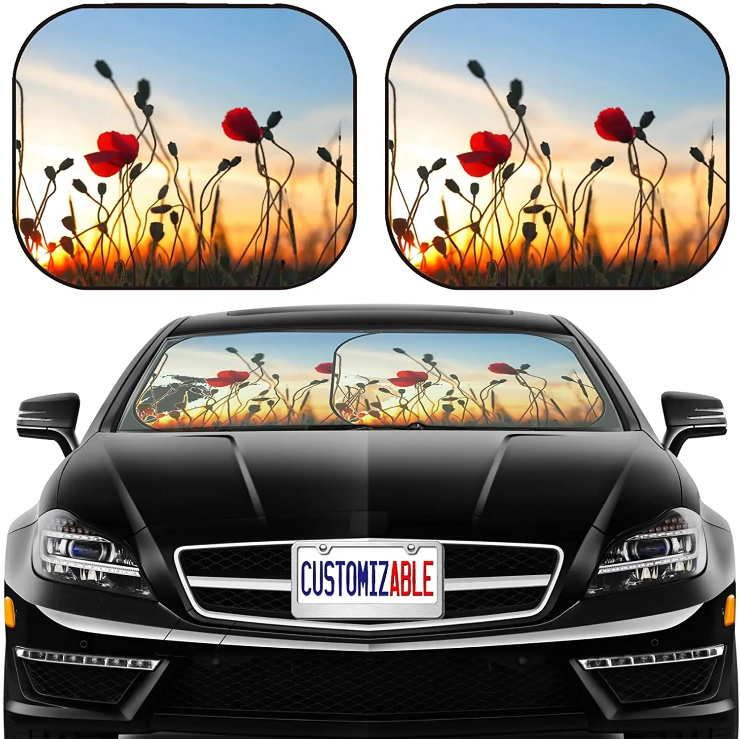 Car Sun Shade Windshield Sunshade Universal Fit 2 Pack, Block Sun Glare, UV and Heat, Protect Car Interior,
Car Sun Shade Windshield Sunshade Universal Fit 2 Pack, Block Sun Glare, UV and Heat, Protect Car Interior,