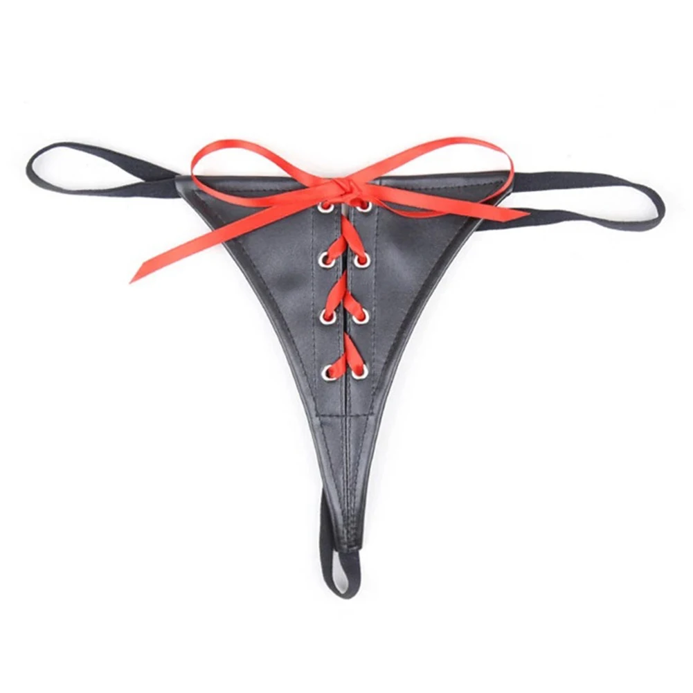 Sexy Women PU Leather Thong Lace-up G-string Low Rise Panties Slim Side Bikini Knickers T-back Open Butt Erotic Underwear
Sexy Women PU Leather Thong Lace-up G-string Low Rise Panties Slim Side Bikini Knickers T-back Open Butt Erotic Underwear