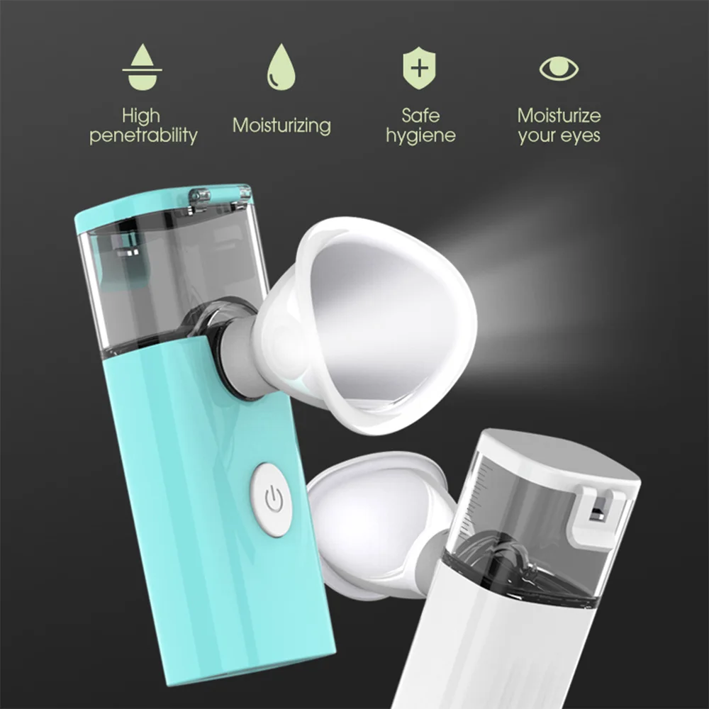 

Mini Handy Nano Eye Steamer Water Mist Moisture Atomization Moisturizing Refreshing with 2x Silicone Eye Cup for Eye Care Makeup