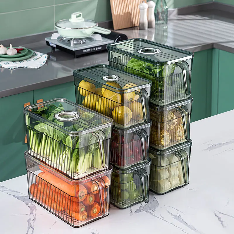 Refrigerator Storage Box Timekeeping Keep Fresh Food Organizer Transparent Food Grade PET Material Kitchen Storage Container
Refrigerator Storage Box Timekeeping Keep Fresh Food Organizer Transparent Food Grade PET Material Kitchen Storage Container