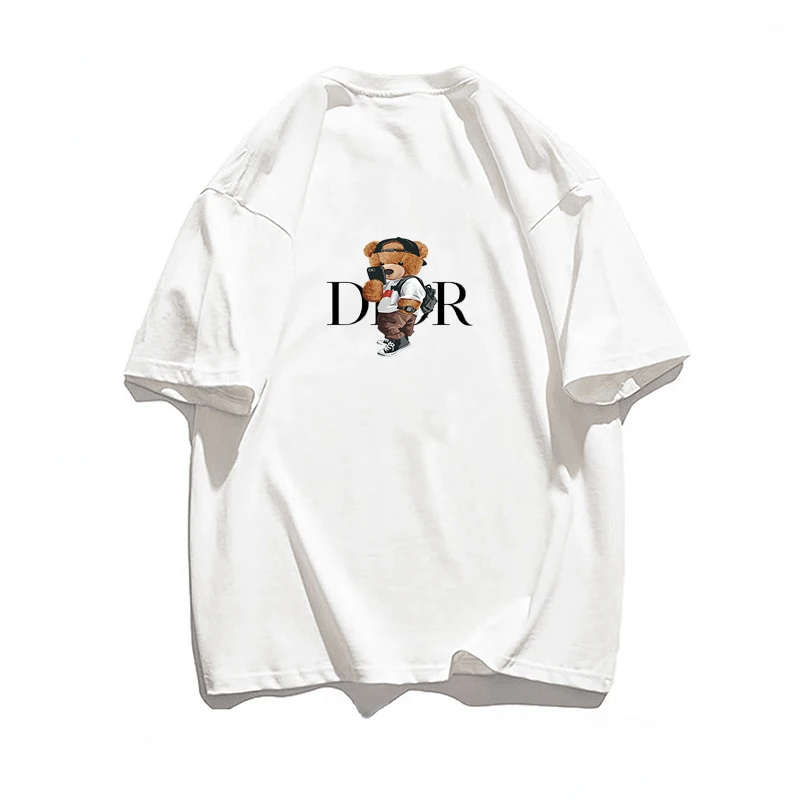 Bear Cartoon Print Cotton T-shirt Man Essentials New Summer Graphic Top Street Personality Unisex Luxury Fashion Brand Oversize
Bear Cartoon Print Cotton T-shirt Man Essentials New Summer Graphic Top Street Personality Unisex Luxury Fashion Brand Oversize