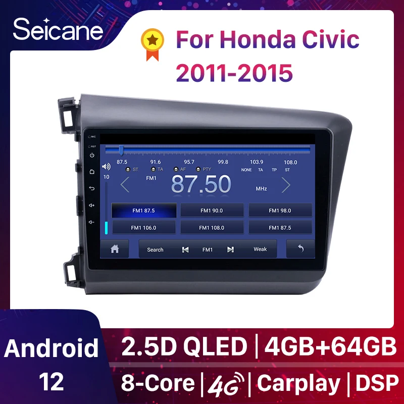 Автомагнитола Seicane, 9 дюймов, ОЗУ 4 Гб, Android 10,0, 2din, GPS для Honda Civic 2011-2015, поддержка RDS Mirror link TPMS 
Автомагнитола Seicane, 9 дюймов, ОЗУ 4 Гб, Android 10,0, 2din, GPS для Honda Civic 2011-2015, поддержка RDS Mirror link TPMS