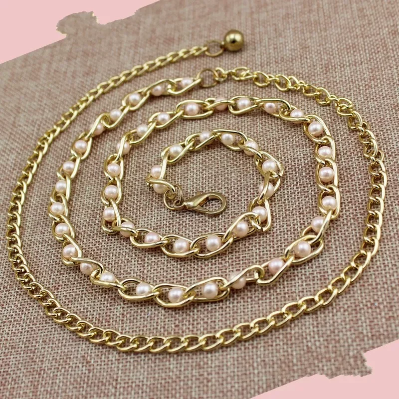 Adjustable Pearl Chain Belt Fashion Women Luxury Brand Design Simple Style Decor Dress Thin Adjustable Waist Belt
Adjustable Pearl Chain Belt Fashion Women Luxury Brand Design Simple Style Decor Dress Thin Adjustable Waist Belt