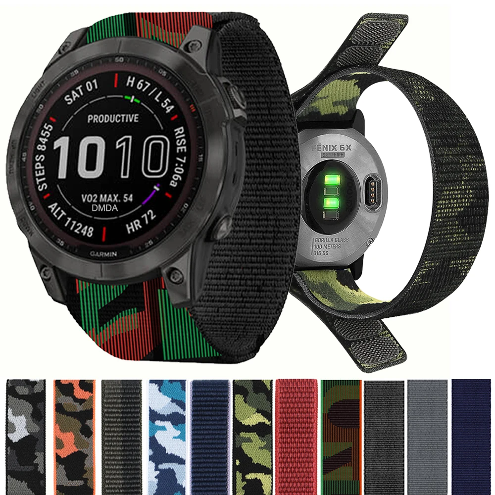 Nylon Loop Strap For Garmin Fenix 7 7X 6X 6 Pro 5 5X Plus GPS 3 HR Watchbands Correa 26mm 22mm Elastic Band Bracelet Accessories
Nylon Loop Strap For Garmin Fenix 7 7X 6X 6 Pro 5 5X Plus GPS 3 HR Watchbands Correa 26mm 22mm Elastic Band Bracelet Accessories