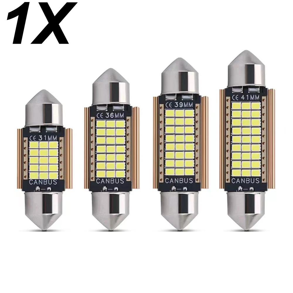 1pcs Festoon 31mm 36mm 39mm 41mm LED Bulb C5W C10W C3W Super Bright Car Dome Light Canbus Auto Interior Reading Lamp White 12V
1pcs Festoon 31mm 36mm 39mm 41mm LED Bulb C5W C10W C3W Super Bright Car Dome Light Canbus Auto Interior Reading Lamp White 12V