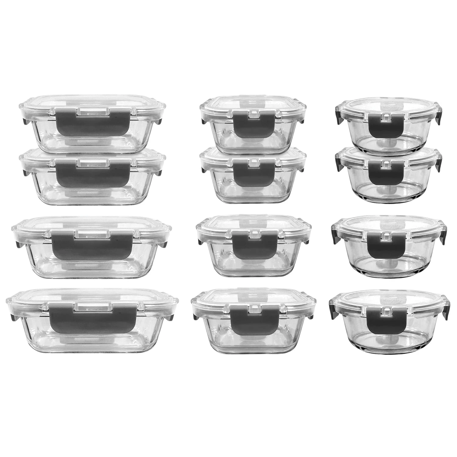 Stackable Borosilicate Glass Food Storage Containers Set, Gray Capacity 2.2 Pounds, 2 Pounds
Stackable Borosilicate Glass Food Storage Containers Set, Gray Capacity 2.2 Pounds, 2 Pounds