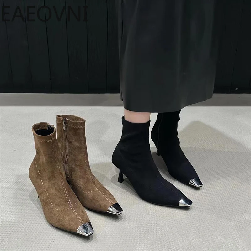 2024 Spring Autumn Women's Ankle Boots Fashion Pointed Toe Short Botas Ladies Elegant Thin High Heel Shoes Women's Footwear
2024 Spring Autumn Women's Ankle Boots Fashion Pointed Toe Short Botas Ladies Elegant Thin High Heel Shoes Women's Footwear