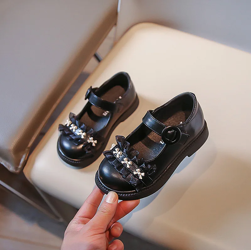 School Girl's Leather Shoes Lace Bowknot Elegant Shallow Kids Mary Janes 26-36 Black White Round Toe Comfy Children Autumn Shoe
School Girl's Leather Shoes Lace Bowknot Elegant Shallow Kids Mary Janes 26-36 Black White Round Toe Comfy Children Autumn Shoe