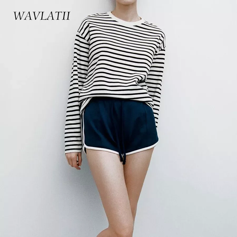 WAVLATII 2021 New Women Striped Long Sleeve T-shirts Female Streetwear Autumn Spring Cotton Tees Tops WLT2110
WAVLATII 2021 New Women Striped Long Sleeve T-shirts Female Streetwear Autumn Spring Cotton Tees Tops WLT2110