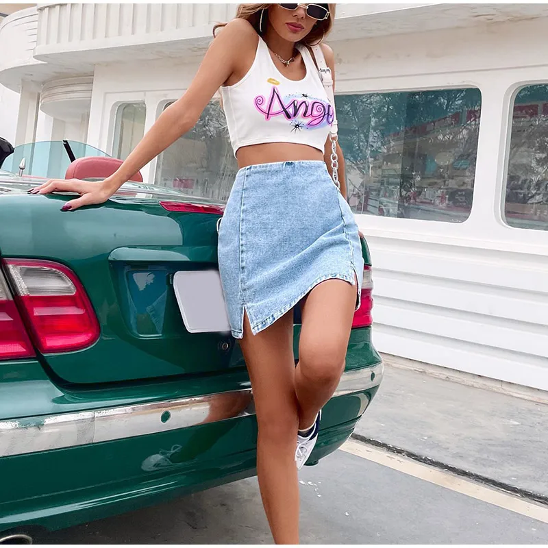 High Waist Split Solid Skirts for Girls All-match Simple Casual 2023 Summer Fashion Ladies Bottom Sexy Denim Mini Skirt Women
High Waist Split Solid Skirts for Girls All-match Simple Casual 2023 Summer Fashion Ladies Bottom Sexy Denim Mini Skirt Women