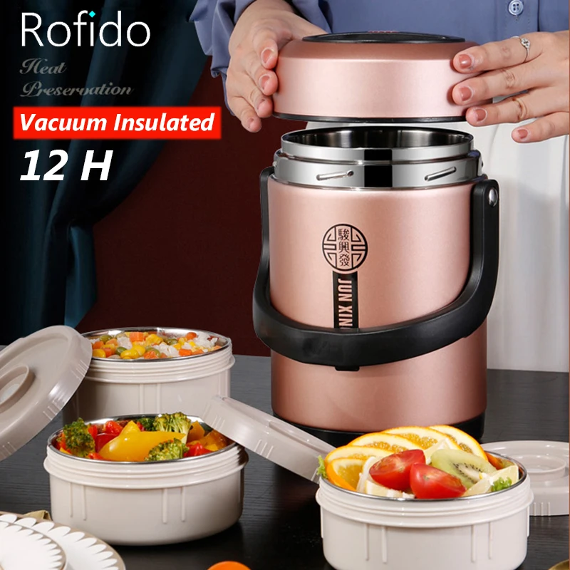 Vacuum Insulated Lunch Box Portable Bento Box Stainless Steel Thermal Lunchbox Multilayer Leak-proof Food Storage Containers
Vacuum Insulated Lunch Box Portable Bento Box Stainless Steel Thermal Lunchbox Multilayer Leak-proof Food Storage Containers