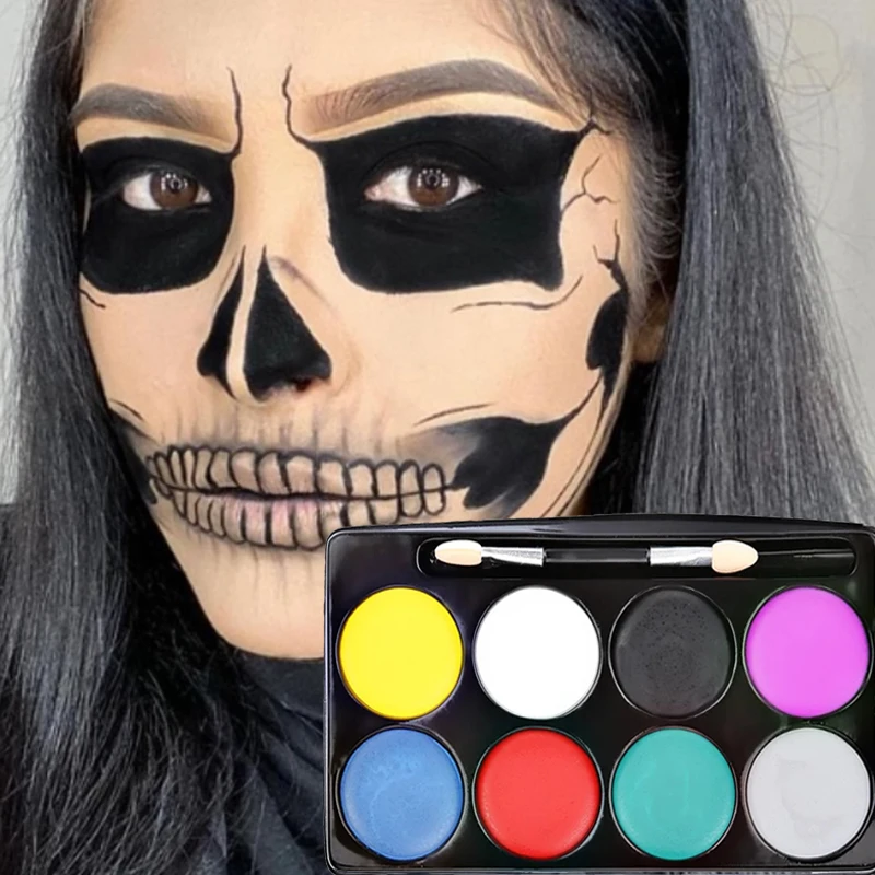 8colors Face Body Art Paint Halloween Party Makeup Decoration No Toxic Safe Painting Pigment Easy To Clean Face Painting Palette
8colors Face Body Art Paint Halloween Party Makeup Decoration No Toxic Safe Painting Pigment Easy To Clean Face Painting Palette