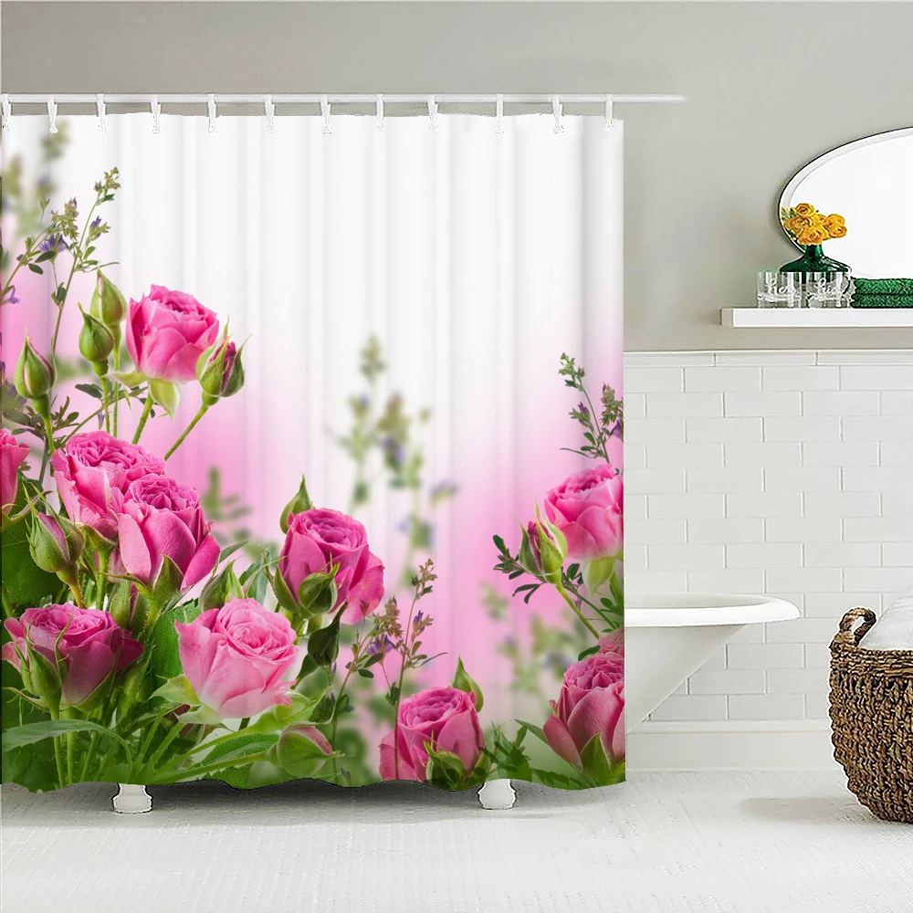 Minimalist Floral Print Shower Curtain Home Decor Waterproof Curtain Accessories Bathtub Screen Partition with Hooks
Minimalist Floral Print Shower Curtain Home Decor Waterproof Curtain Accessories Bathtub Screen Partition with Hooks