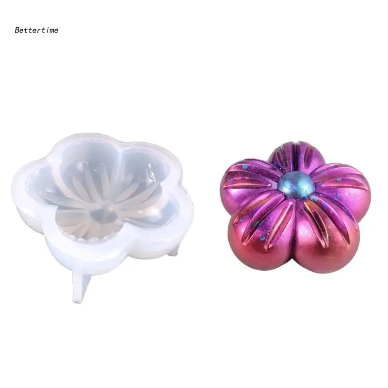 

B36D 3D-Silicone Soap Molds Five-petal Flower Mold Aromatherapy-Candle Making