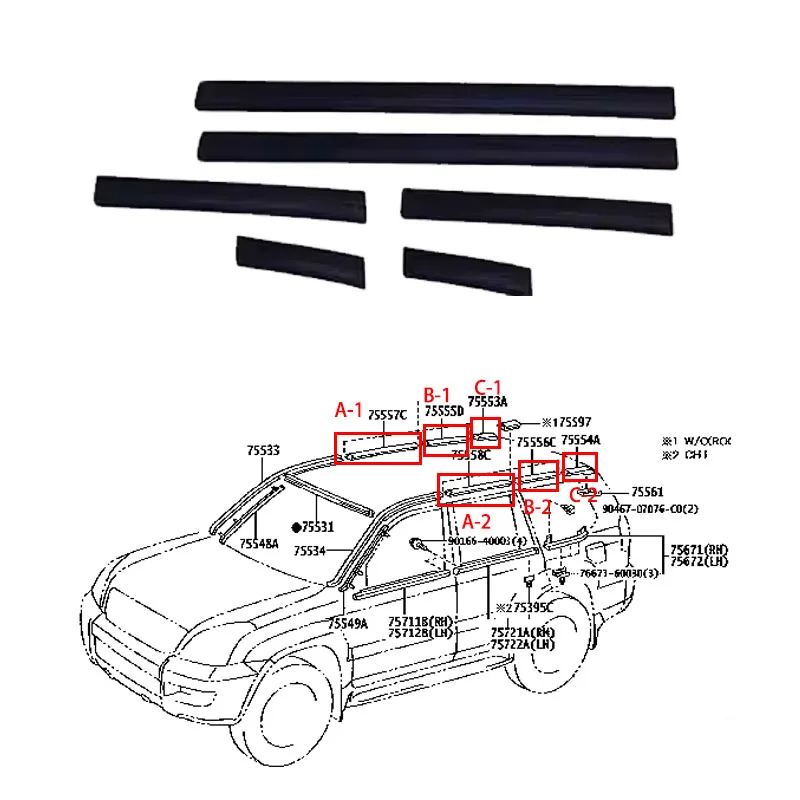 Для Toyota Land Cruiser Prado LC120 Lexus GX470 2003-2009 автомобильное тонущее резиновое капельное орошение, молдинг, верхнее резиновое уплотнение
Для Toyota Land Cruiser Prado LC120 Lexus GX470 2003-2009 автомобильное тонущее резиновое капельное орошение, молдинг, верхнее резиновое уплотнение