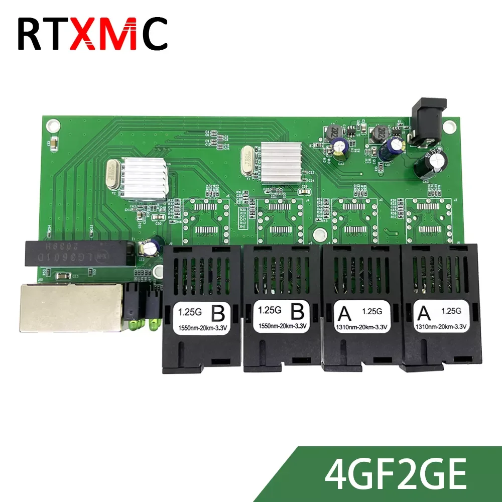 new 4GF2GE Gigabit Ethernet switch Ethernet Fiber 4*1.25G Fiber Port & 2*101/100/1000M UPT Gigabit Fiber Switch PCBA
new 4GF2GE Gigabit Ethernet switch Ethernet Fiber 4*1.25G Fiber Port & 2*101/100/1000M UPT Gigabit Fiber Switch PCBA