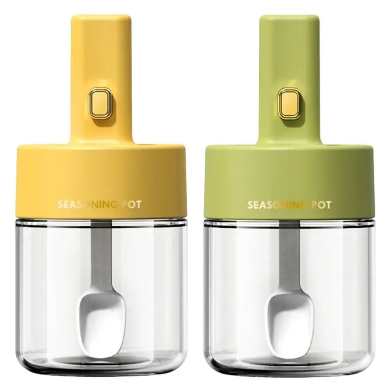 

Retractable Spice Jar With Airtight Spoon Lid Seasoning Container Seasoning Jar Condiment Bottle Spice Organizer For Salt Sugar