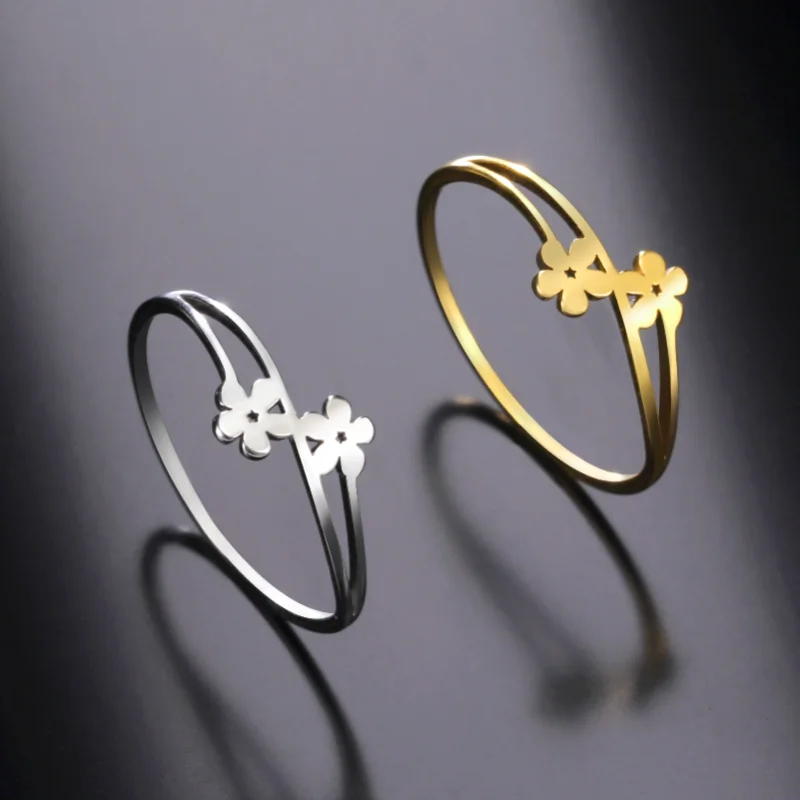 Stainless Steel Small Elegant Flower Ring Women Bohemian Finger Rings 2023 Fashion Party Jewelry Birthday Gift for 618 Promotion
Stainless Steel Small Elegant Flower Ring Women Bohemian Finger Rings 2023 Fashion Party Jewelry Birthday Gift for 618 Promotion