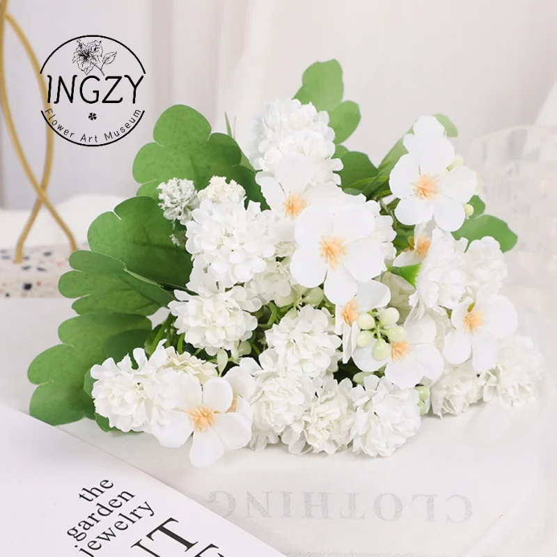 

Small Daisy Begonia Ball Silk Flowers Simulation Bouquet Fake Flower Bouquets Flowers for Wedding Party Garden Home Decoration