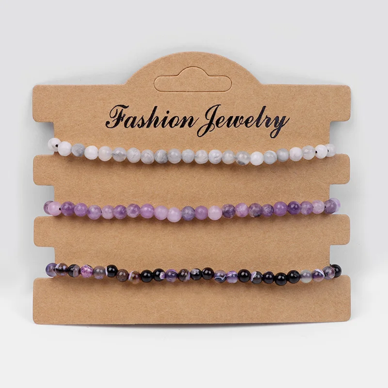 4mm Purple Agates Lilac Stone Braid Bracelets Set 3pcs/lot Rope Woven Bracelet Couple Healing Bracelet for Men Women Jewelry 
4mm Purple Agates Lilac Stone Braid Bracelets Set 3pcs/lot Rope Woven Bracelet Couple Healing Bracelet for Men Women Jewelry