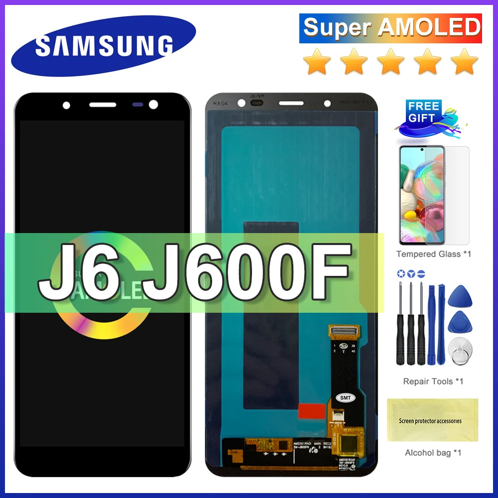 ЖК-экран 5,6 ''Super AMOLED для Samsung Galaxy J6 2018 J600 J600F J600Y, сенсорный дигитайзер в сборе для Samsung J600 LCD
ЖК-экран 5,6 ''Super AMOLED для Samsung Galaxy J6 2018 J600 J600F J600Y, сенсорный дигитайзер в сборе для Samsung J600 LCD